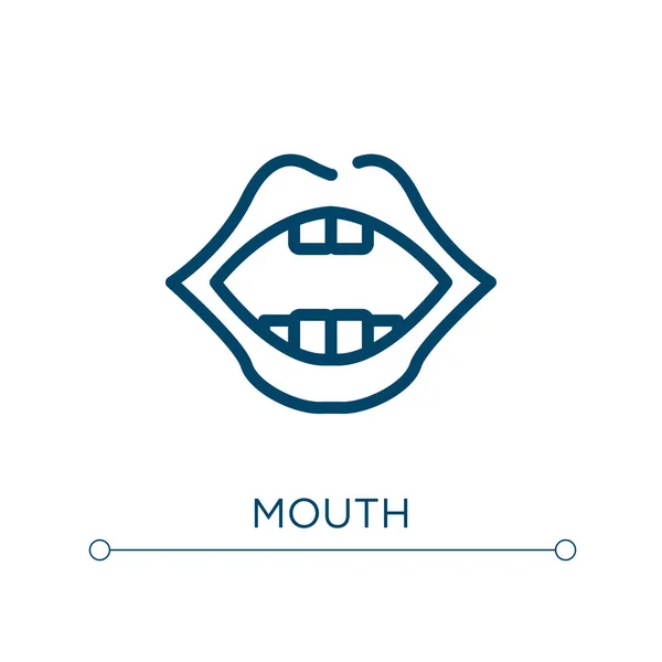 Mouth Icon Linear Vector Illustration Outline Mouth Icon Vector Thin — Stock Vector