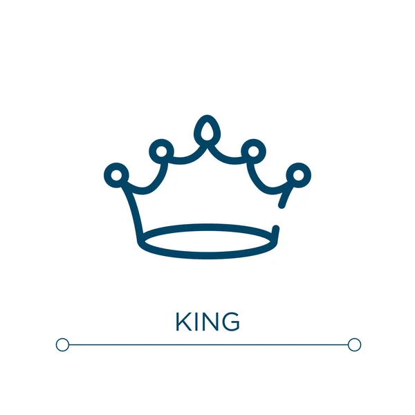 Ícone King Ilustração Vetorial Linear Esboço Vetor Ícone Rei Símbolo — Vetor de Stock