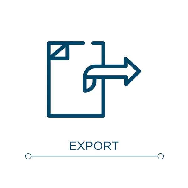 Ícone Exportação Ilustração Vetorial Linear Esboço Vetor Ícone Exportação Símbolo —  Vetores de Stock