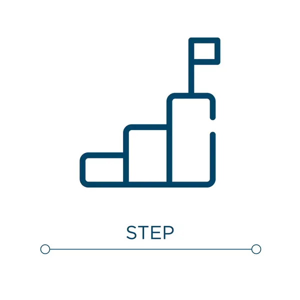 Ícone Passo Ilustração Vetorial Linear Esboço Vetor Ícone Passo Símbolo — Vetor de Stock