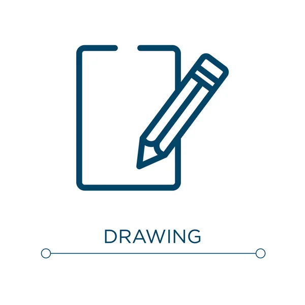 Drawing Icon Linear Vector Illustration Outline Drawing Icon Vector Thin — Stock Vector