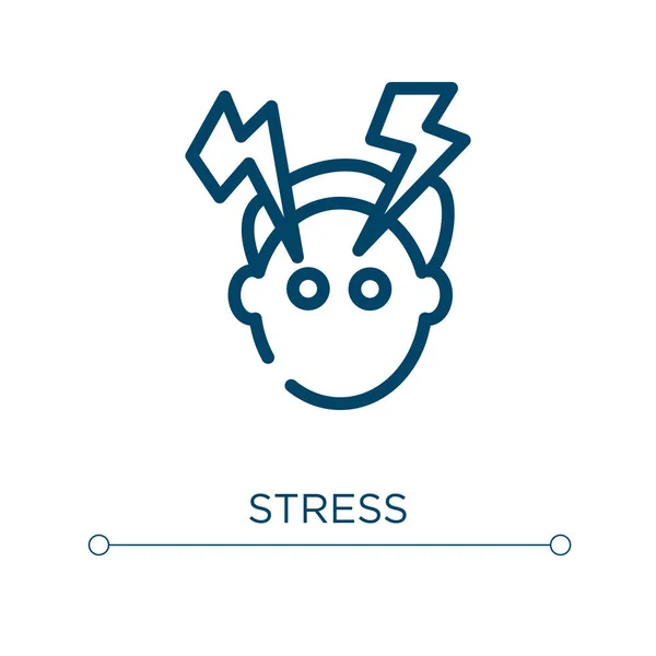 Ícone Stress Ilustração Vetorial Linear Esboçar Vetor Ícone Estresse Símbolo — Vetor de Stock
