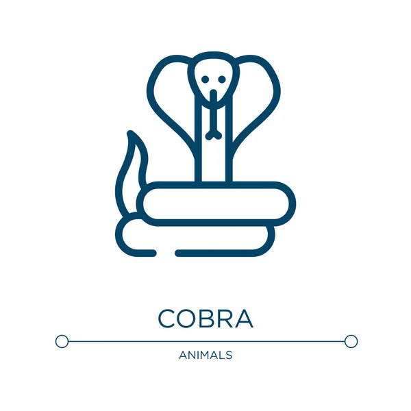 Icono Cobra Ilustración Lineal Vectorial Colección Animales Esquema Vector Icono — Vector de stock