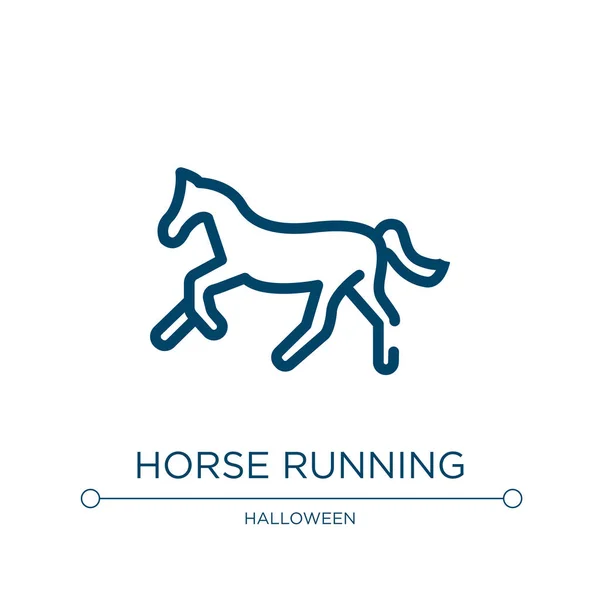 Horse Running Icon Linear Vector Illustration Horses Collection Outline Horse — Stock Vector