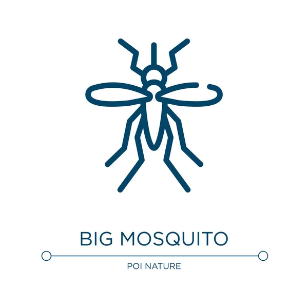 Grande Ícone Mosquito Ilustração Vetorial Linear Coleção Fauna Delineie Vetor — Vetor de Stock
