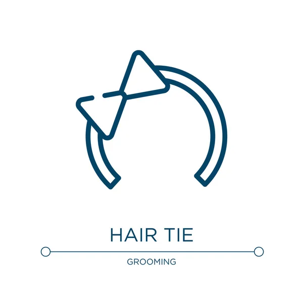 Значок Краватки Волосся Лінійна Векторна Ілюстрація Колекції Перукарів Намалюйте Вектор — стоковий вектор