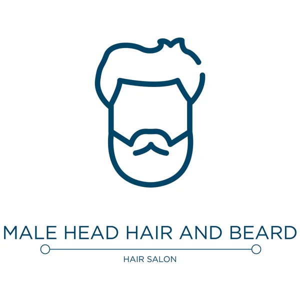 남성의 머리와 아이콘 미용실에서 가져온 일러스트 남성의 머리칼 턱수염 아이콘 — 스톡 벡터