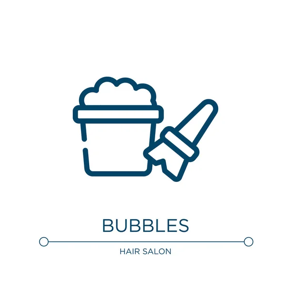 Bubbles Icon Linear Vector Illustration Hairdressing Barber Shop Collection Outline — Stock Vector
