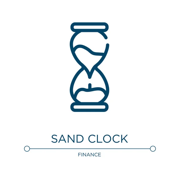 Ícone Relógio Areia Ilustração Vetorial Linear Cobrança Impostos Esboço Vetor — Vetor de Stock