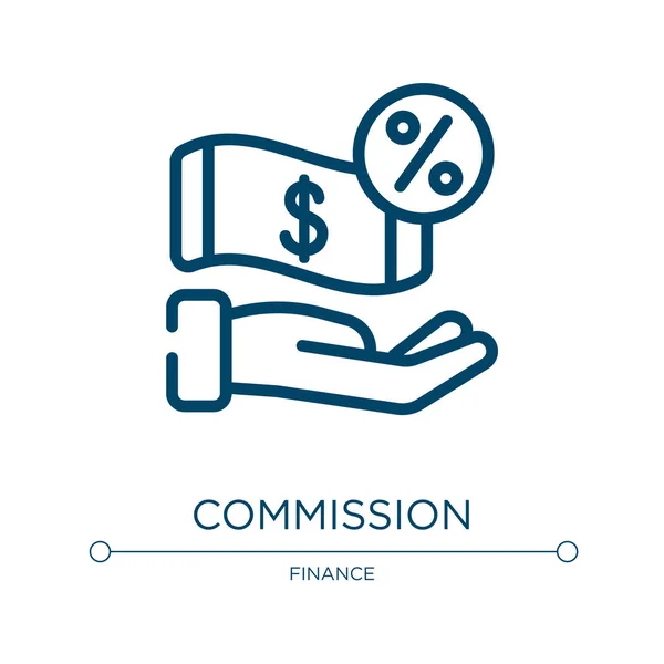 Kommissionens Ikon Linjär Vektor Illustration Från Företagsinsamling Disposition Provision Ikon — Stock vektor