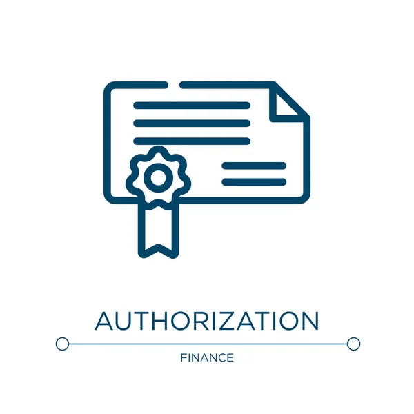 Authorization Icon Linear Vector Illustration Business Collection Outline Authorization Icon — Stock Vector