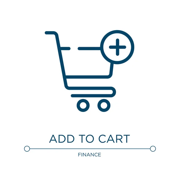 Add Cart Icon Linear Vector Illustration Economy Collection Outline Add — Stock Vector