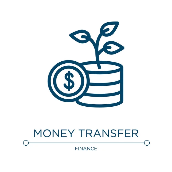 Ícone Transferência Dinheiro Ilustração Vetorial Linear Coleção Gerenciamento Negócios Esboço —  Vetores de Stock