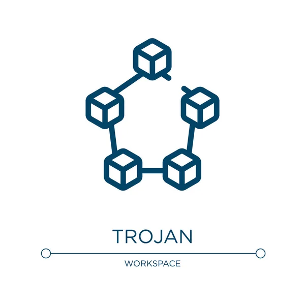 Trojanische Ikone Lineare Vektorillustration Aus Der Betriebswirtschaftlichen Sammlung Umriss Des — Stockvektor