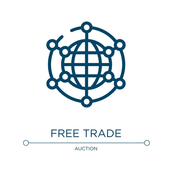 Ikona Wolnego Handlu Liniowa Ilustracja Wektora Globalnej Kolekcji Biznesowej Zarys — Wektor stockowy