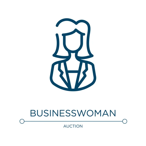 Businesswoman Icon Linear Vector Illustration Business Collection Outline Businesswoman Icon — Stock Vector