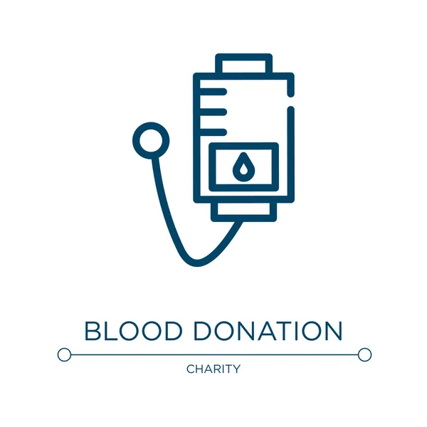 Ikon Donasi Darah Vektor Ilustrasi Linear Dari Koleksi Amal Garis - Stok Vektor