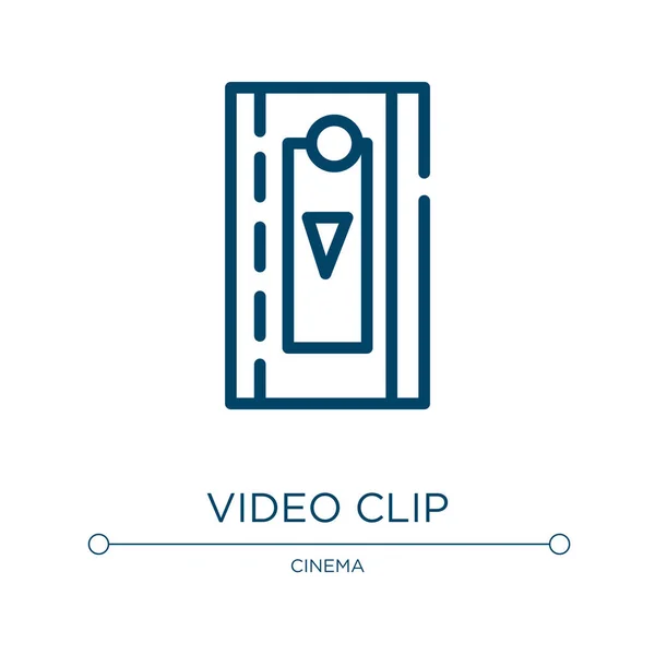 Videoclip Symbol Lineare Vektorillustration Aus Der Kinosammlung Umriss Video Clip — Stockvektor