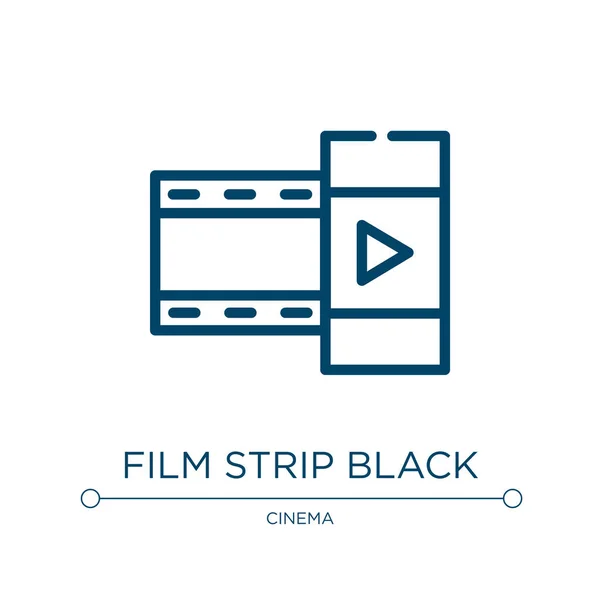 Filmstreifen Schwarze Ikone Lineare Vektorillustration Aus Der Kinosammlung Umriss Filmstreifen — Stockvektor