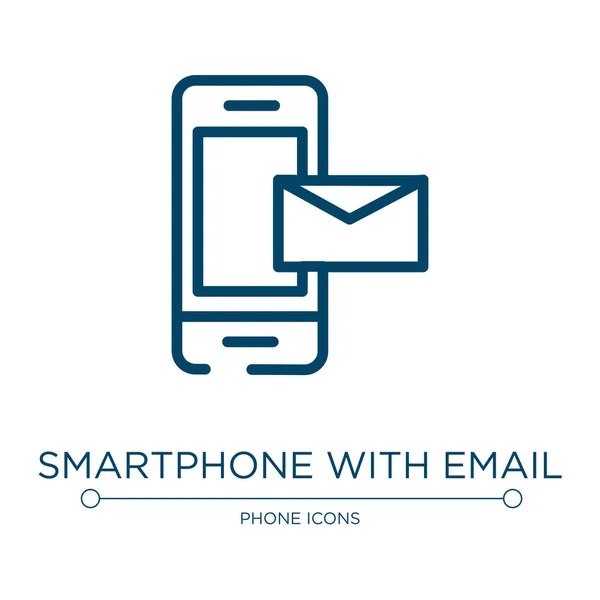 Smartphone Met Mail Icoon Lineaire Vector Illustratie Uit Telefoon Pictogrammen — Stockvector