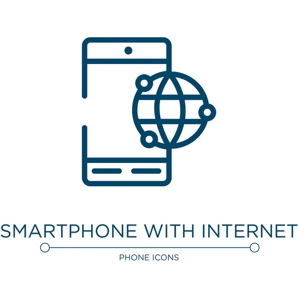 Smartphone Internet Connection Icon Linear Vector Illustration Phone Icons Collection — Stock Vector