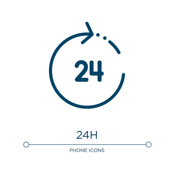 Icona 24H Illustrazione Vettoriale Lineare Dalla Collezione Telefonica Outline 24H — Vettoriale Stock