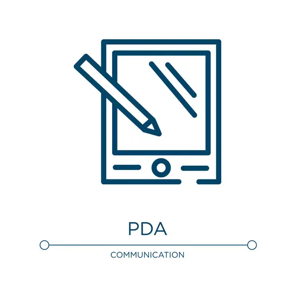 Icono Pda Ilustración Lineal Vectorial Colección Comunicación Esquema Vector Icono — Archivo Imágenes Vectoriales