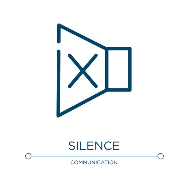 Silence Icon Linear Vector Illustration Communition Collection Outline Silence Icon — Stock Vector