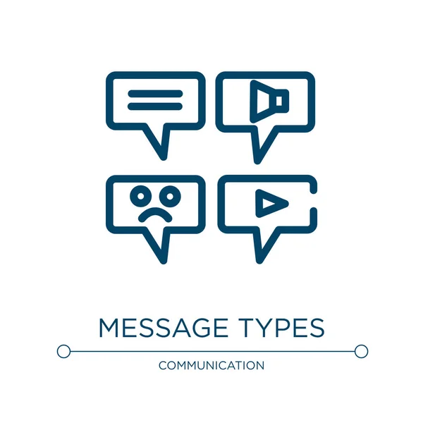Message Types Icon Linear Vector Illustration Dialogue Assets Collection Outline — Stock Vector
