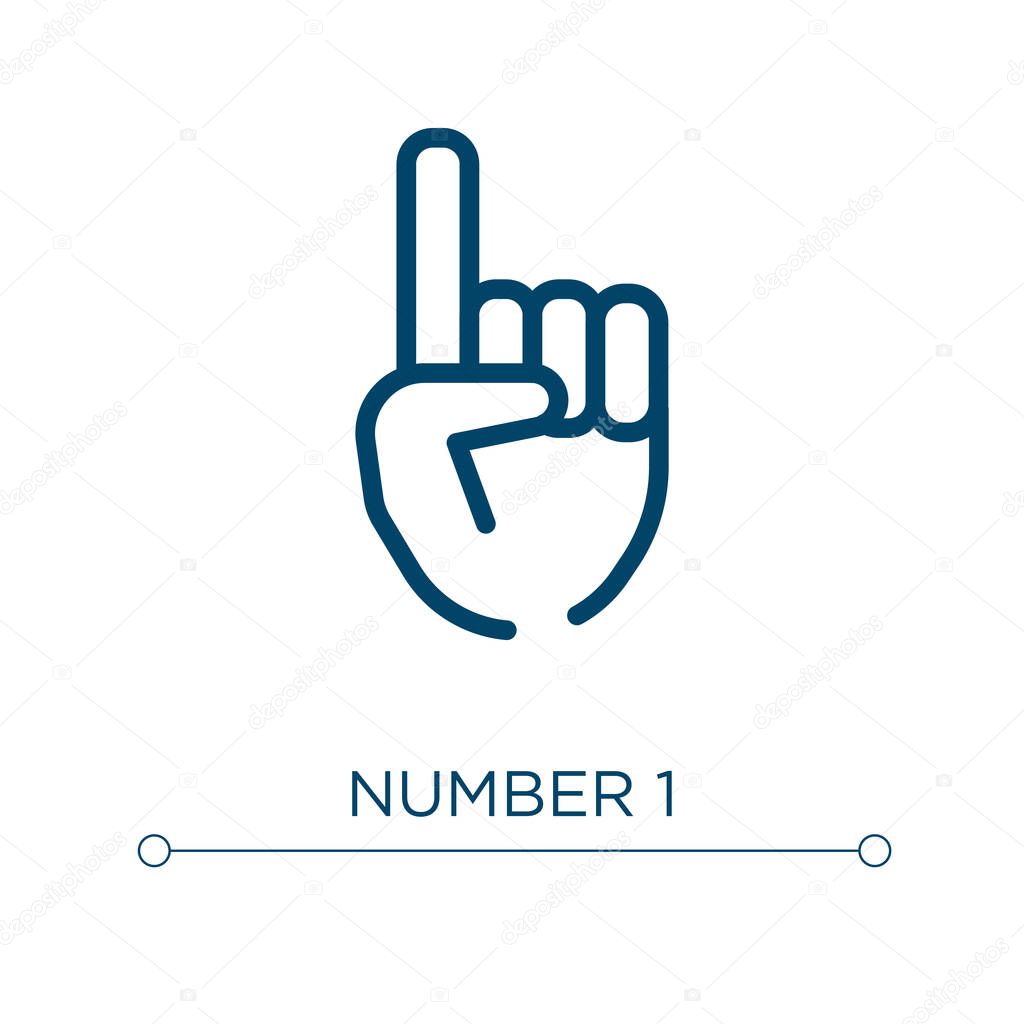 Number 1 icon. Linear vector illustration. Outline number 1 icon vector. Thin line symbol for use on web and mobile apps, logo, print media.