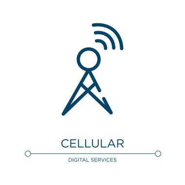 Hücre simgesi. Donanım koleksiyonundan doğrusal vektör çizimi. Hücresel ikon vektörünü özetle. Web ve mobil uygulamalarda kullanmak için ince çizgi sembolü, logo, yazdırma ortamı.