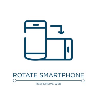 Akıllı telefon simgesini döndür. Karşılıklı web koleksiyonundan doğrusal vektör illüstrasyonu. Taslak akıllı telefon simge vektörünü döndür. Web ve mobil uygulamalarda kullanmak için ince çizgi sembolü, logo, yazdırma ortamı.