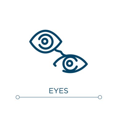 Göz simgesi. Doğrusal vektör çizimi. Taslak göz ikon vektörü. Web ve mobil uygulamalarda kullanmak için ince çizgi sembolü, logo, yazdırma ortamı.