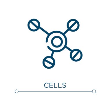 Hücre simgesi. Doğrusal vektör çizimi. Taslak hücre ikon vektörü. Web ve mobil uygulamalarda kullanmak için ince çizgi sembolü, logo, yazdırma ortamı.