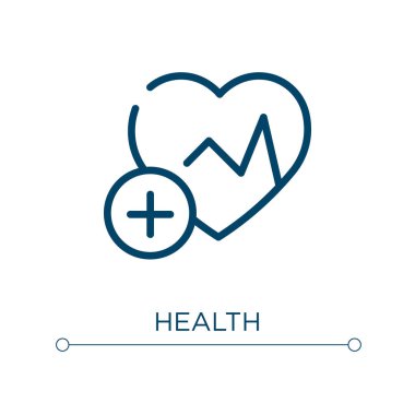 Sağlık ikonu. Doğrusal vektör çizimi. Ana hatlı sağlık ikonu vektörü. Web ve mobil uygulamalarda kullanmak için ince çizgi sembolü, logo, yazdırma ortamı.