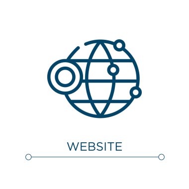 Web sitesi simgesi. Doğrusal vektör çizimi. Taslak web sitesi simge vektörü. Web ve mobil uygulamalarda kullanmak için ince çizgi sembolü, logo, yazdırma ortamı.