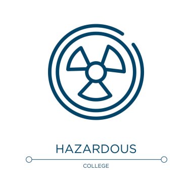 Tehlikeli bir ikon. Laboratuvar koleksiyonundan doğrusal vektör çizimi. Taslak tehlikeli simge vektörü. Web ve mobil uygulamalarda kullanmak için ince çizgi sembolü, logo, yazdırma ortamı.