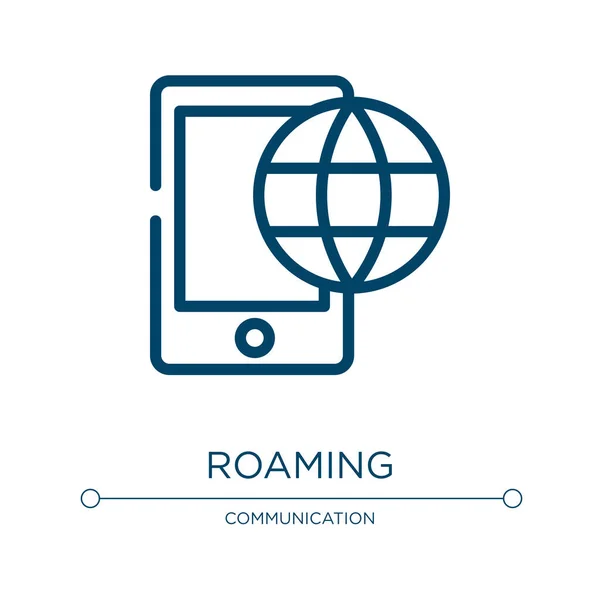 Roaming Icon Linear Vector Illustration Mobile Interface Collection Outline Roaming — Stock Vector