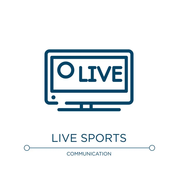 ライブスポーツアイコン テレビコレクションのリニアベクトルイラスト 概要ライブスポーツアイコンベクトル Webやモバイルアプリ 印刷メディアで使用するための細い線のシンボル — ストックベクタ