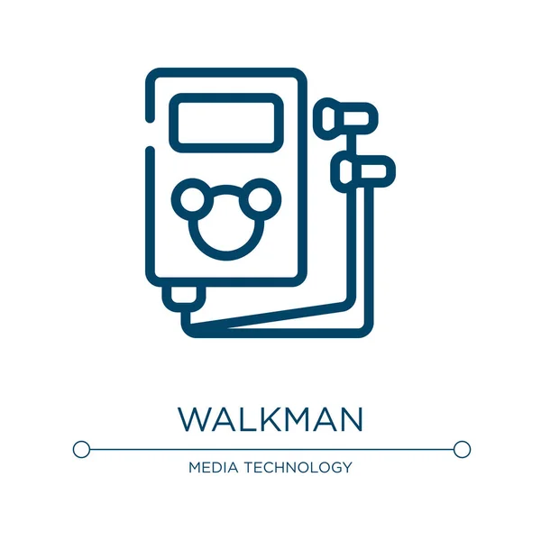 Walkman Symbol Lineare Vektorillustration Aus Der Sammlung Der Medientechnologie Umriss — Stockvektor