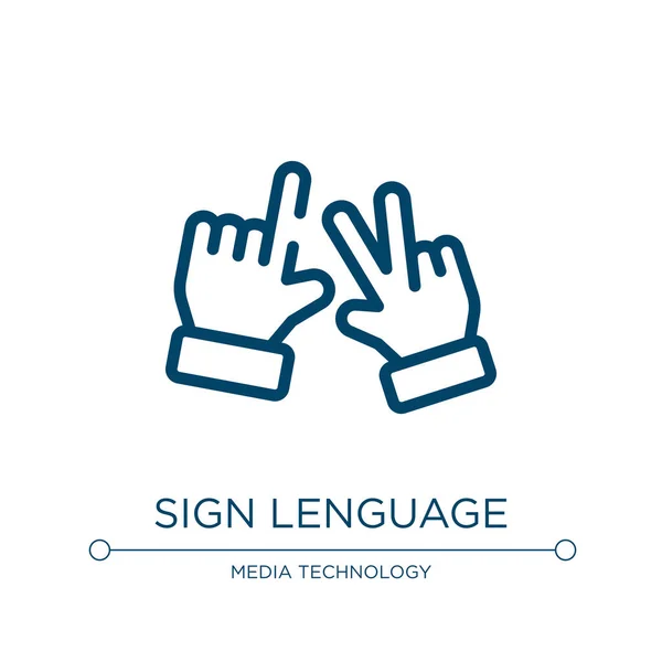 Sign Lenguage Icon Linear Vector Illustration Communication Collection Outline Sign — Stock Vector