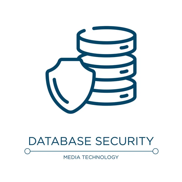 Database Security Icon Linear Vector Illustration Data Protection Collection Outline — Stock Vector