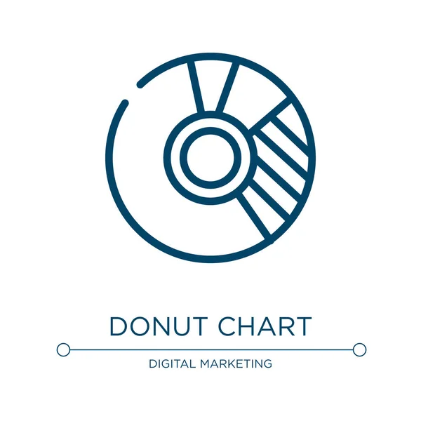 Donut Chart Symbol Lineare Vektorillustration Aus Der Unternehmenssammlung Umriss Donut — Stockvektor