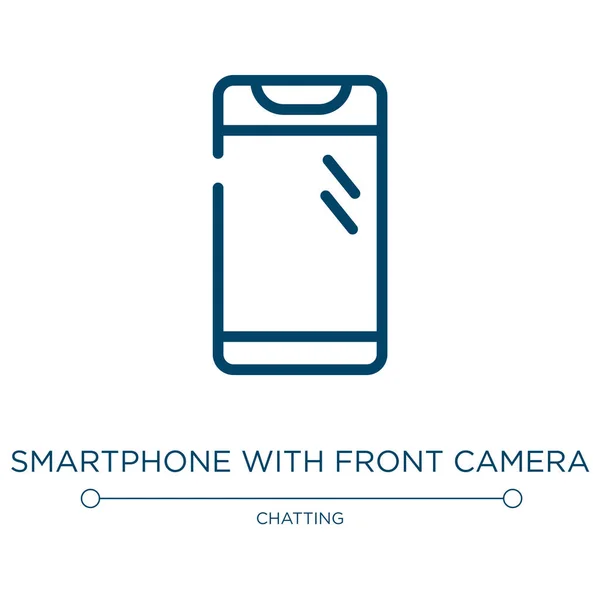 Smartfon Ikoną Kamery Przedniej Liniowa Ilustracja Wektora Kolekcji Inteligentnych Urządzeń — Wektor stockowy