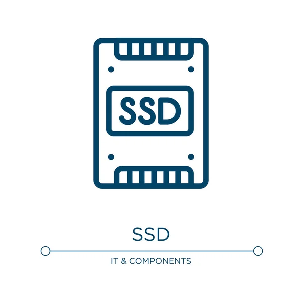 Ssd Symbol Lineare Vektordarstellung Aus Der Hardware Sammlung Umriss Ssd — Stockvektor