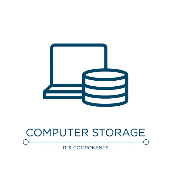 Computerspeichersymbol Lineare Vektorabbildung Aus Der Sammlung Von Daten Umriss Computerspeichersymbol — Stockvektor