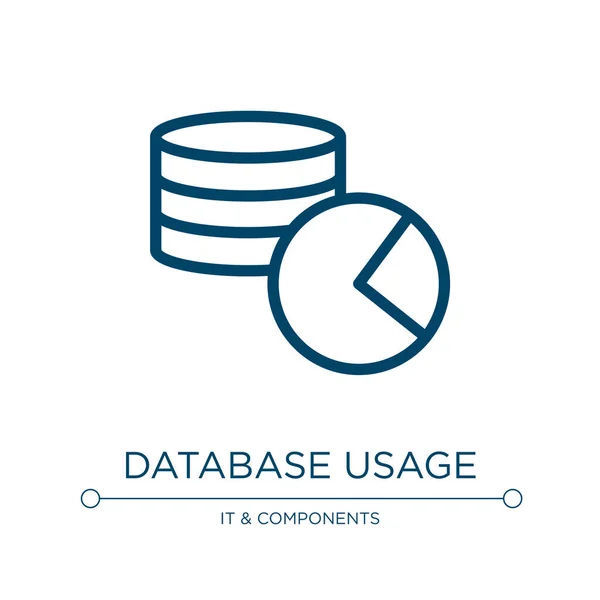 Ícone Uso Banco Dados Ilustração Vetorial Linear Coleta Organização Dos — Vetor de Stock