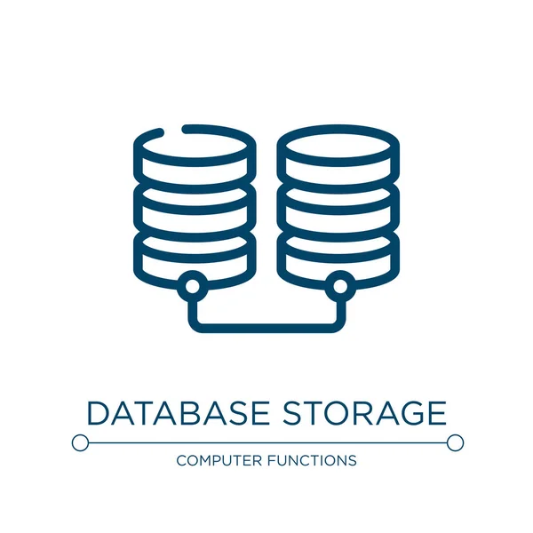 Icône Stockage Base Données Illustration Vectorielle Linéaire Collection Architecture Réseau — Image vectorielle