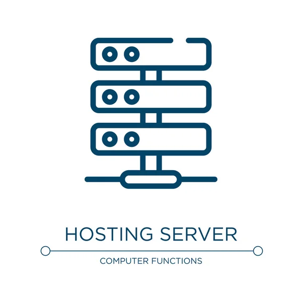 Hosting Server Symbol Lineare Vektorillustration Aus Der Sammlung Der Netzwerkarchitektur — Stockvektor