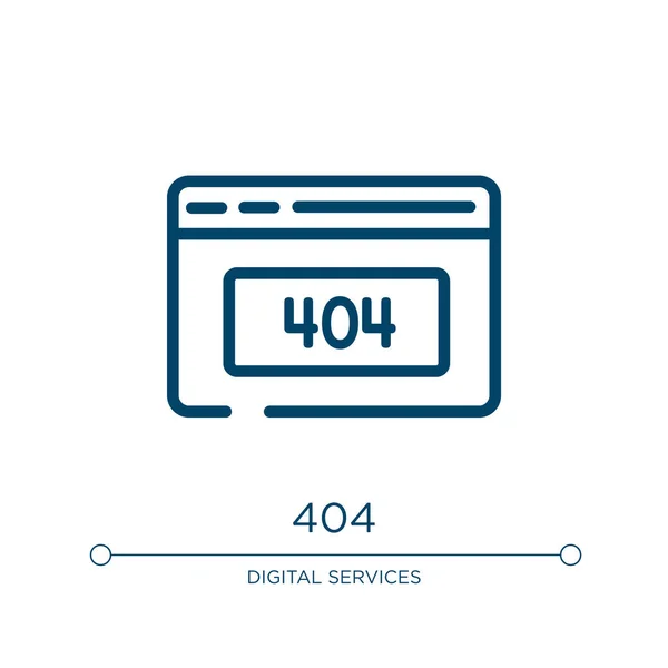 404 Lineare Vektordarstellung Aus Der Laptop Browser Sammlung Umriss 404 — Stockvektor